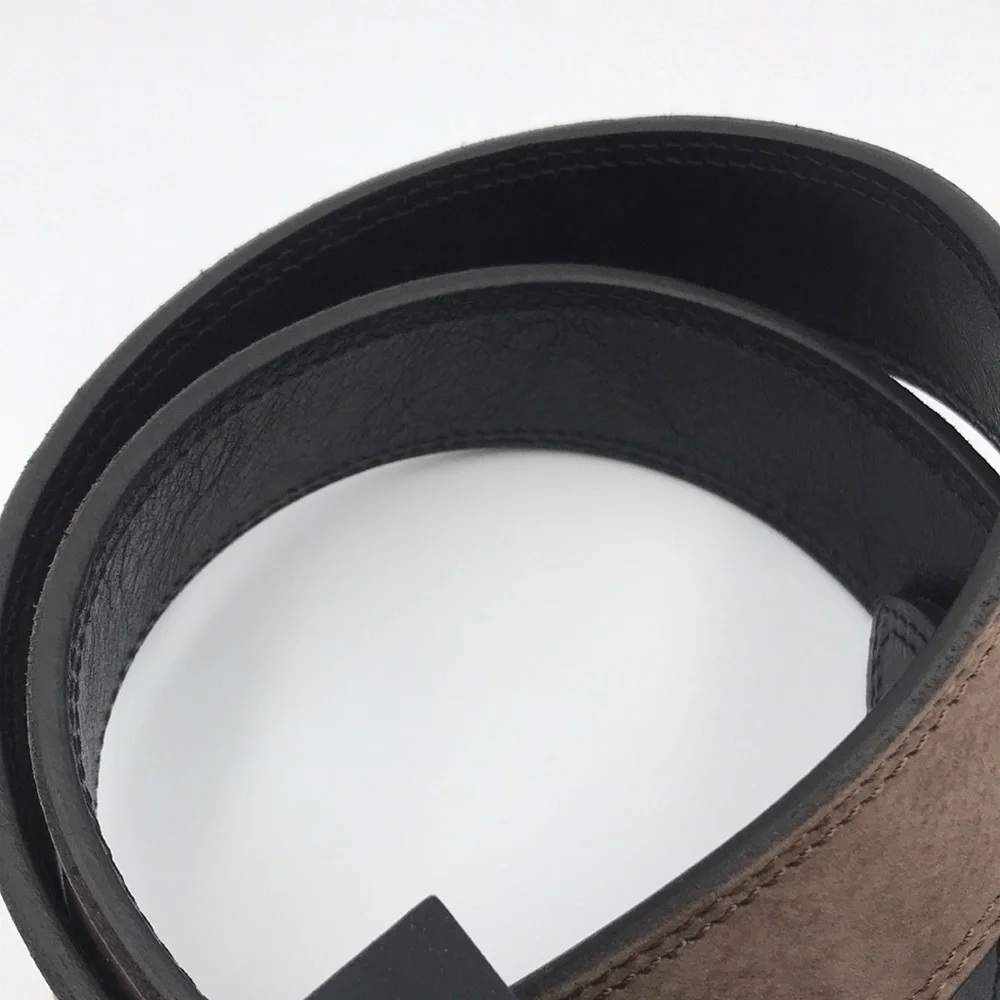 Officina Artigiana Nubuck Leather Brown Black Reversible Belt Made in Italy